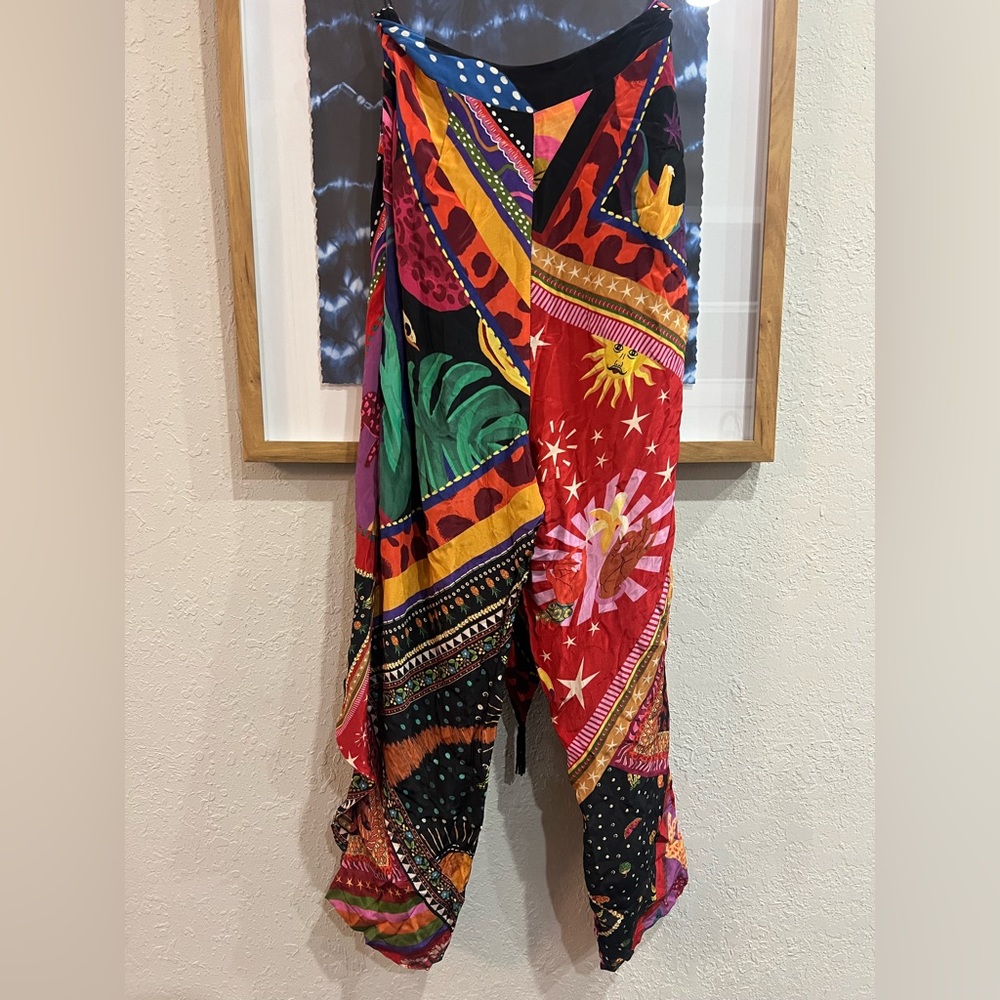 Farm Rio | Patterned Scarf Wrap Pants - Picture 5 of 9